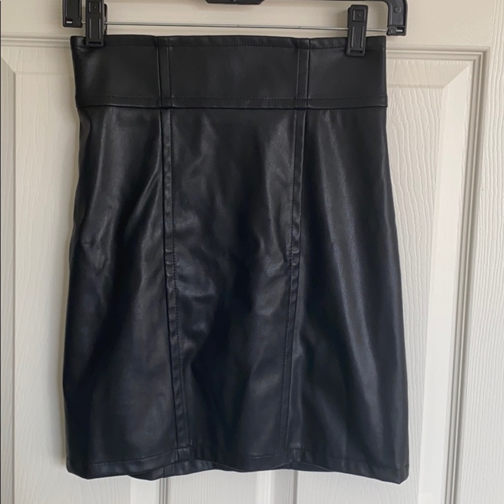 Express Karlie Kloss Faux Leather Skirt